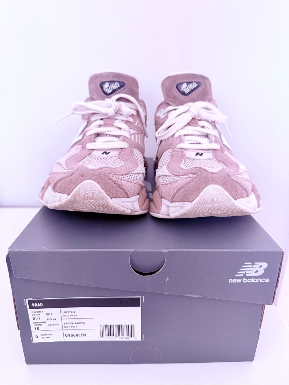 New Balance Women’s 9060 Sneakers in Tan and White size 10